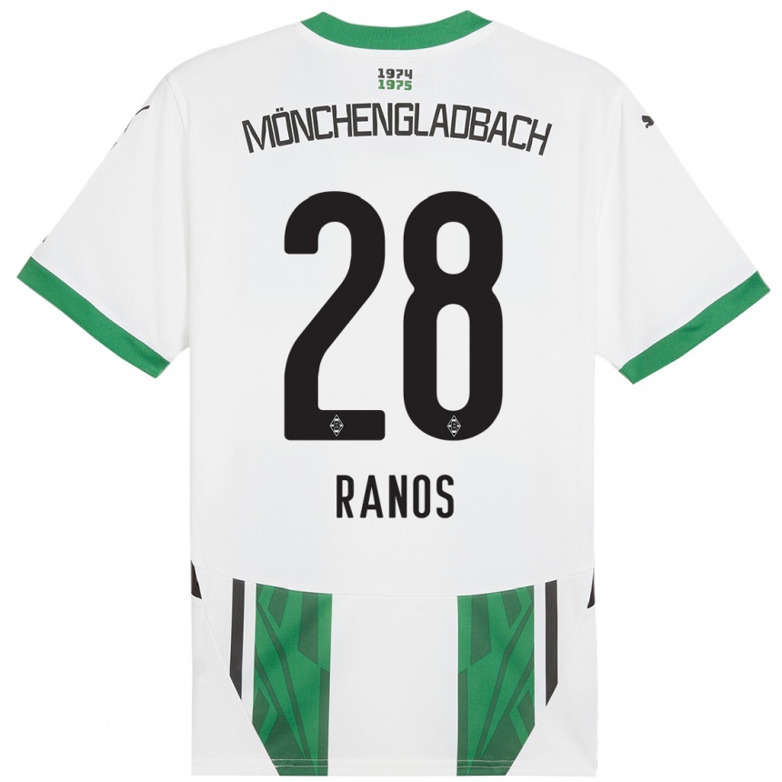 Niño Fútbol Camiseta Grant-Leon Ranos #28 Blanco Verde 1ª Equipación 2024/25