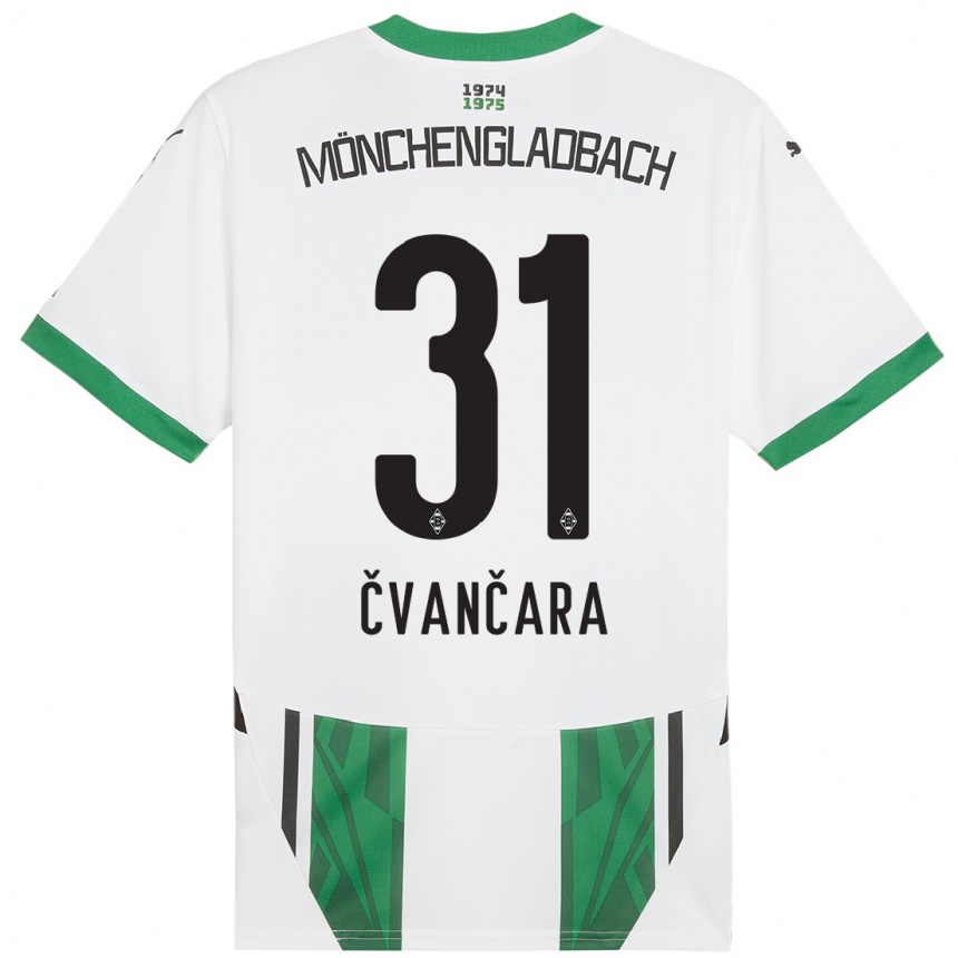 Niño Fútbol Camiseta Tomas Cvancara #31 Blanco Verde 1ª Equipación 2024/25