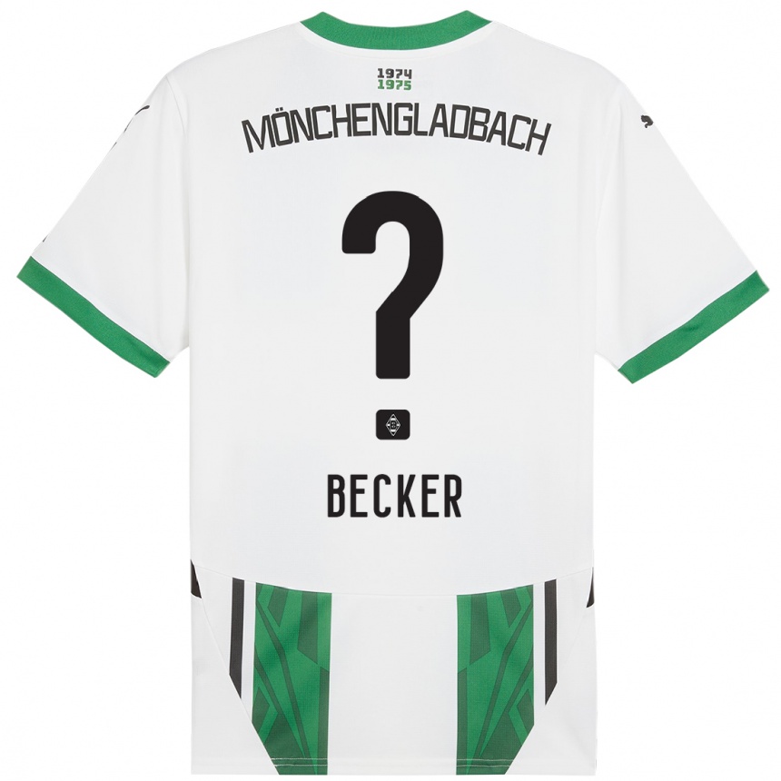 Niño Fútbol Camiseta Benjamin Becker #0 Blanco Verde 1ª Equipación 2024/25