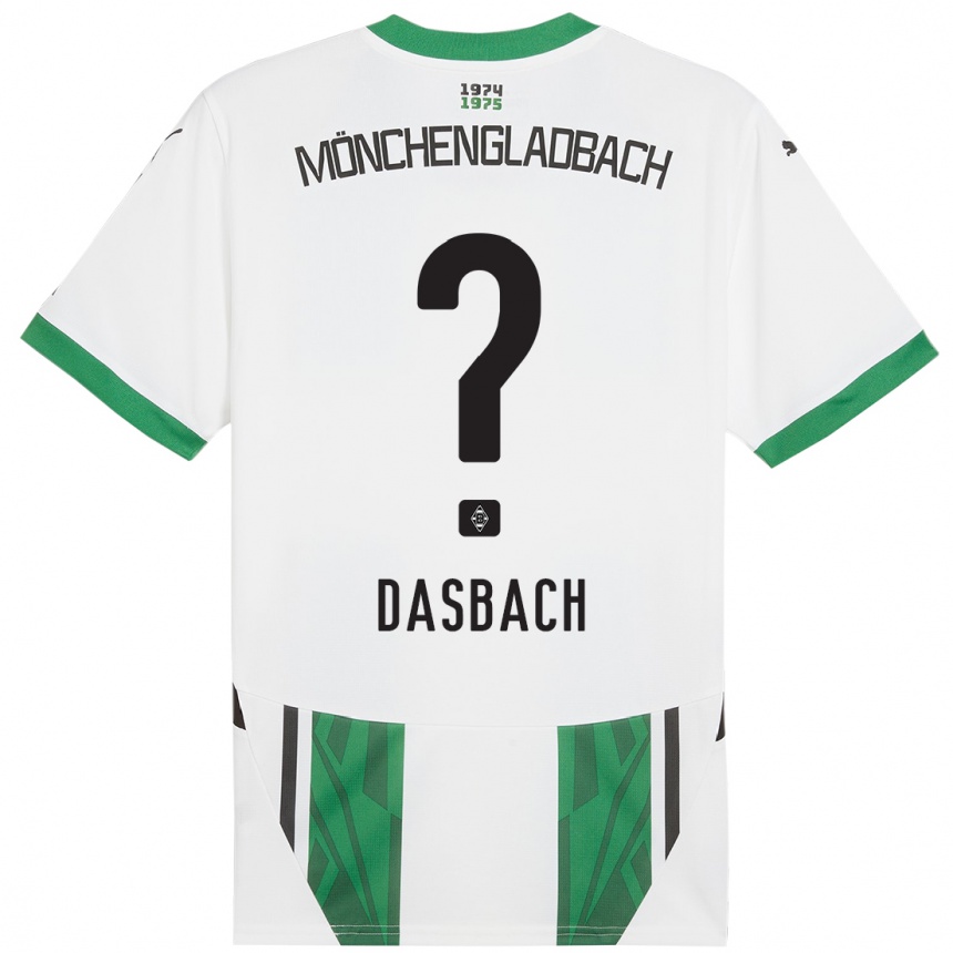 Niño Fútbol Camiseta Yannik Dasbach #0 Blanco Verde 1ª Equipación 2024/25