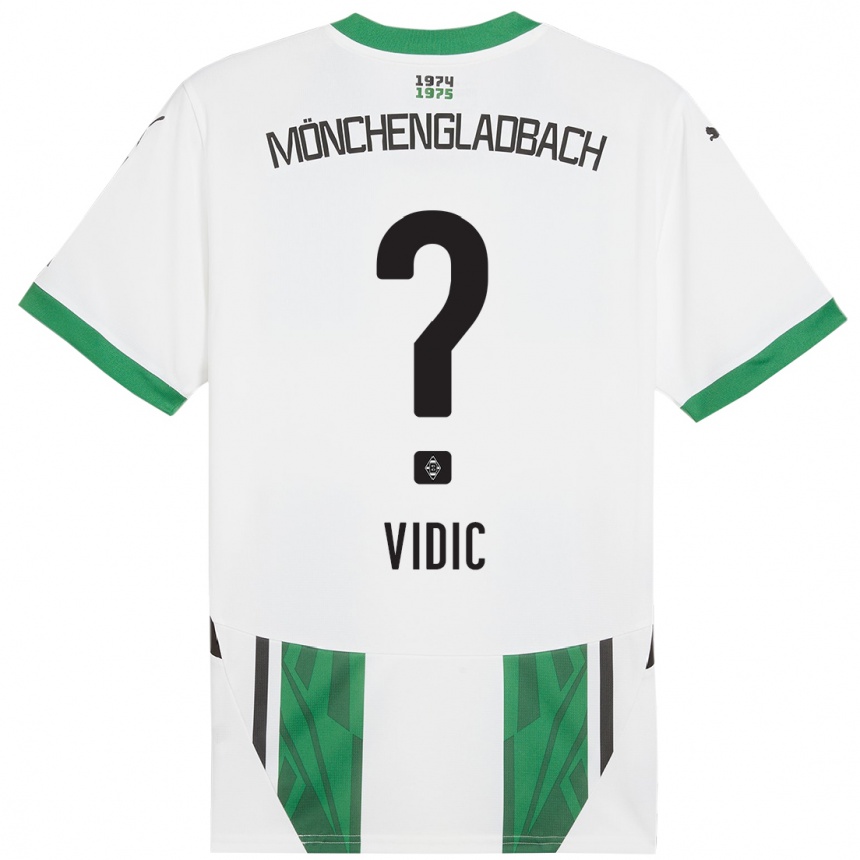 Niño Fútbol Camiseta Nico Vidic #0 Blanco Verde 1ª Equipación 2024/25