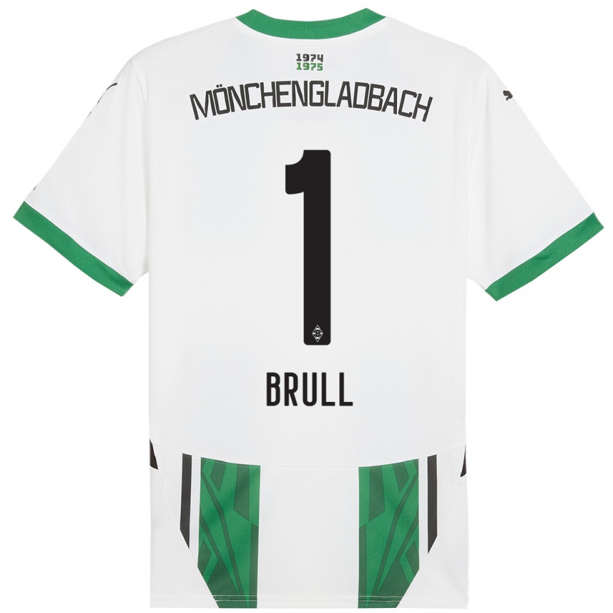 Niño Fútbol Camiseta Maximilian Brüll #1 Blanco Verde 1ª Equipación 2024/25