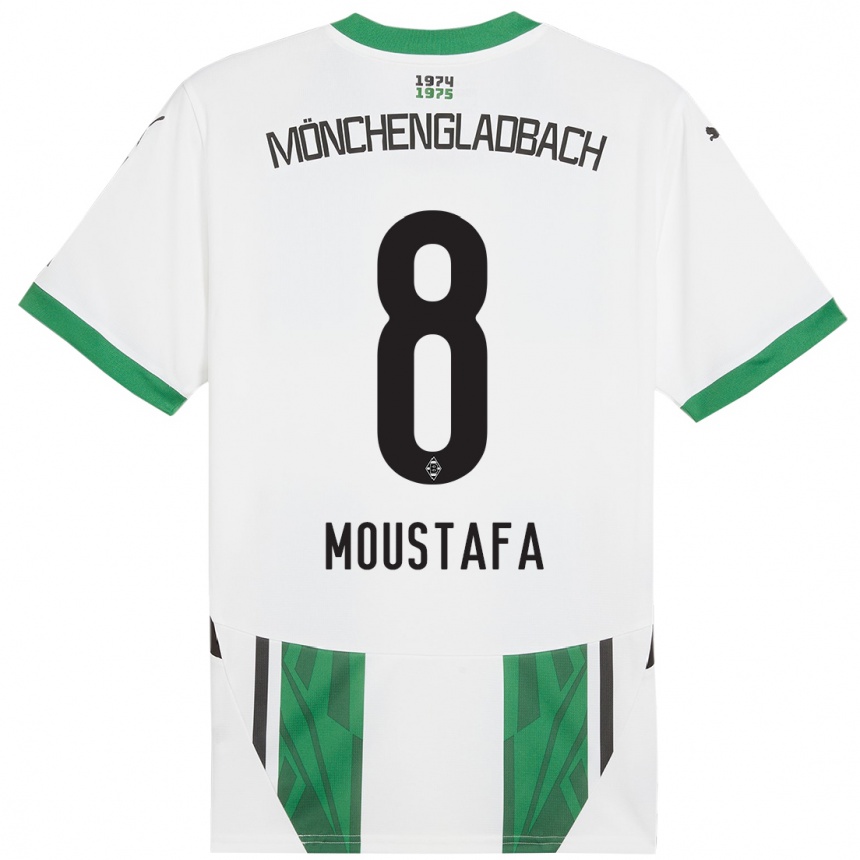 Niño Fútbol Camiseta Moustafa Ashraf Moustafa #8 Blanco Verde 1ª Equipación 2024/25