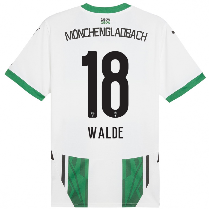 Niño Fútbol Camiseta Simon Walde #18 Blanco Verde 1ª Equipación 2024/25