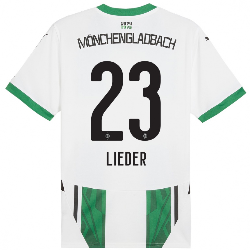 Niño Fútbol Camiseta Michel Lieder #23 Blanco Verde 1ª Equipación 2024/25