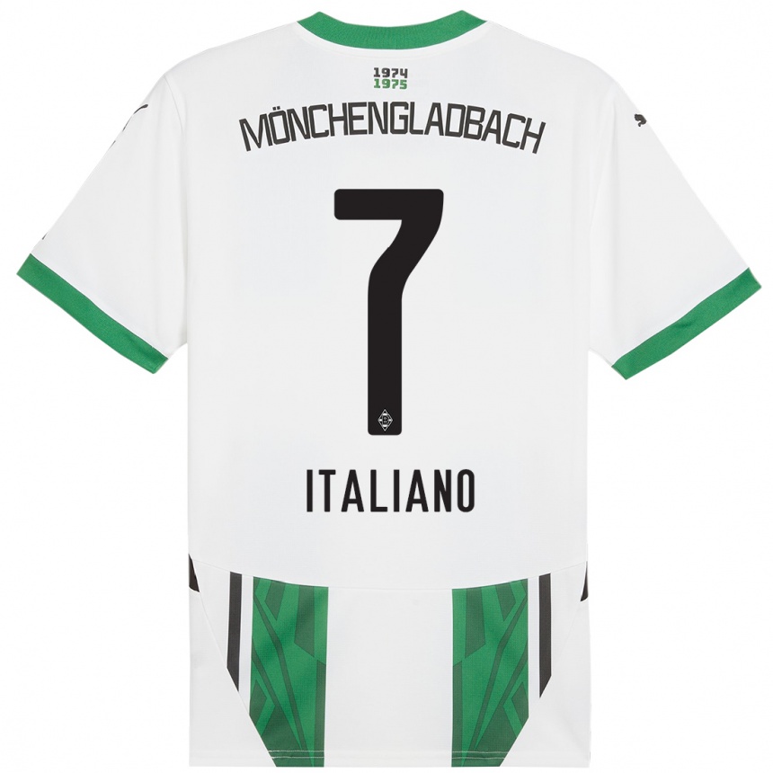 Niño Fútbol Camiseta Jacob Italiano #7 Blanco Verde 1ª Equipación 2024/25