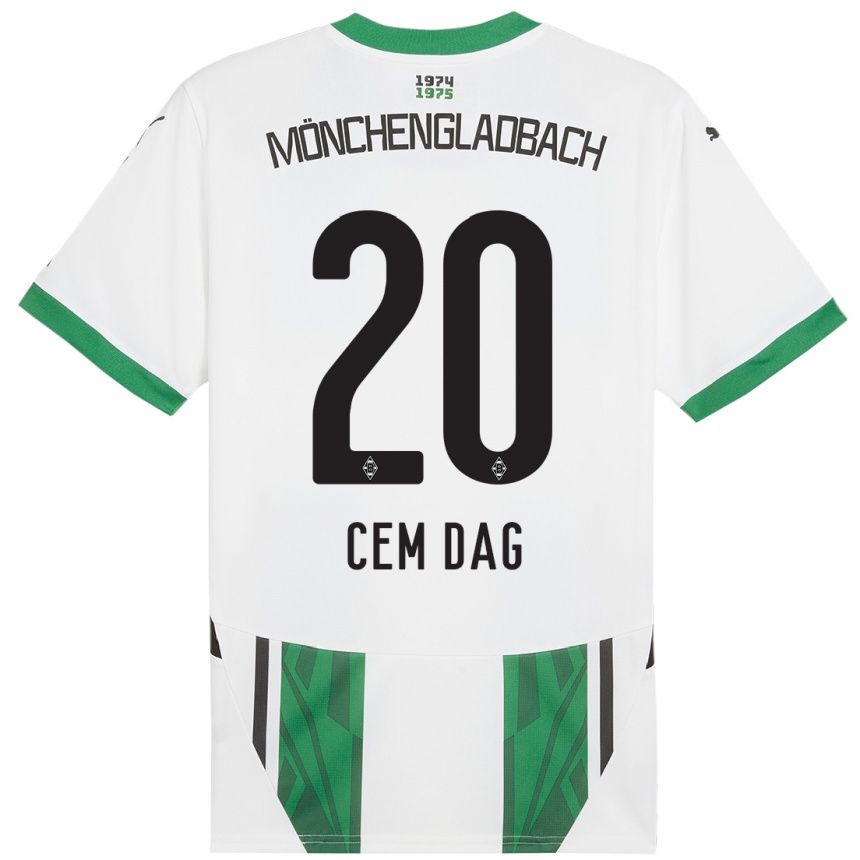 Niño Fútbol Camiseta Cem Dag #20 Blanco Verde 1ª Equipación 2024/25