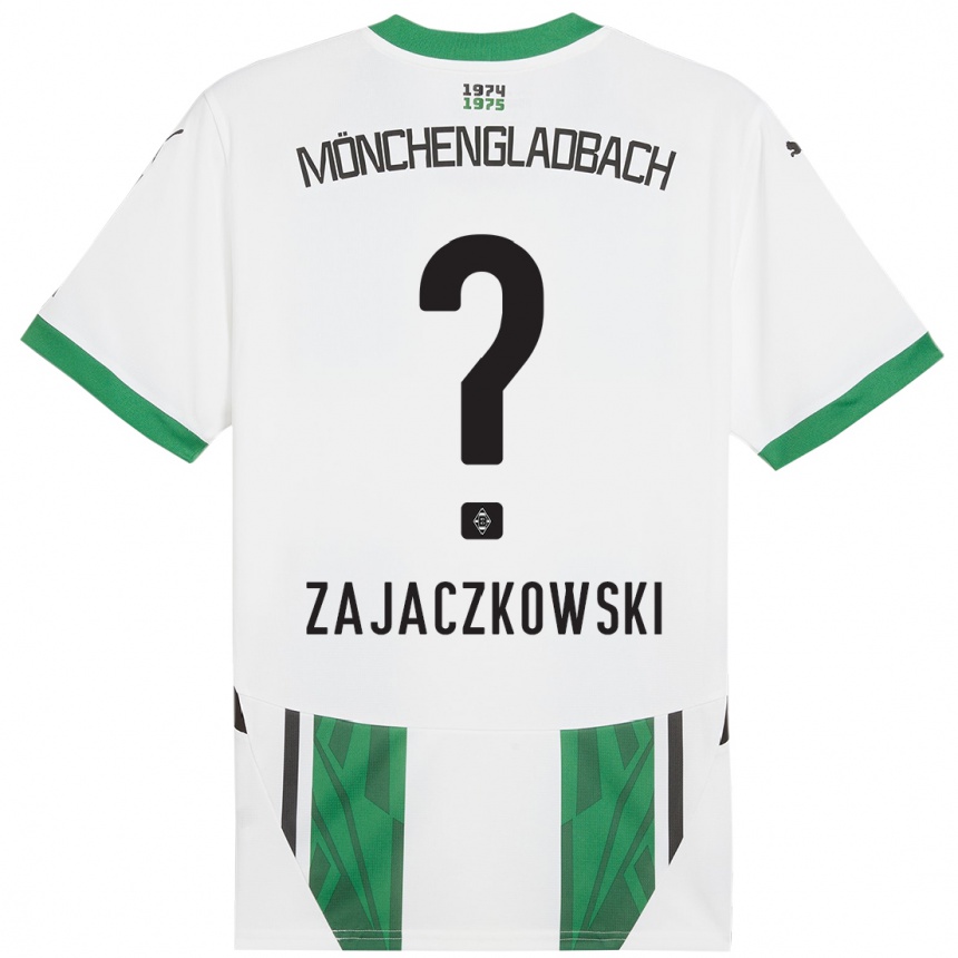 Niño Fútbol Camiseta Vincent Zajaczkowski #0 Blanco Verde 1ª Equipación 2024/25