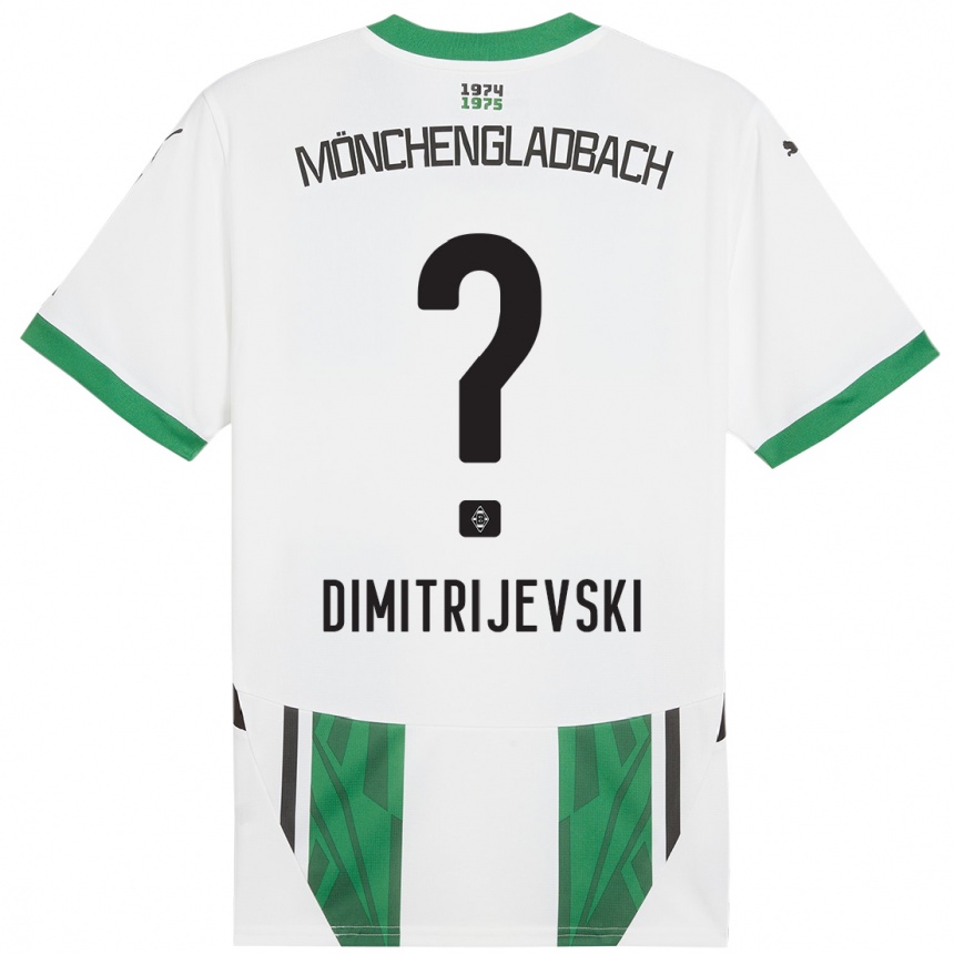 Niño Fútbol Camiseta Maximilian Dimitrijevski #0 Blanco Verde 1ª Equipación 2024/25