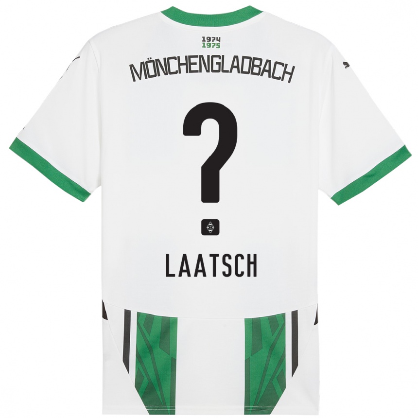 Niño Fútbol Camiseta Leonard Laatsch #0 Blanco Verde 1ª Equipación 2024/25