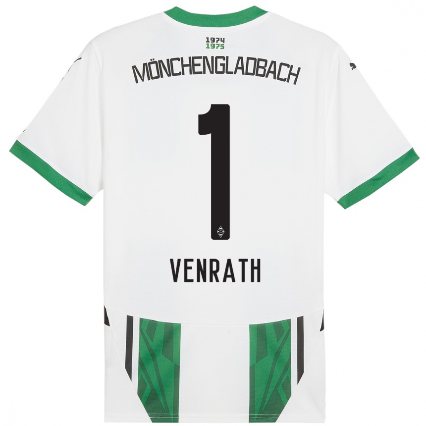 Niño Fútbol Camiseta Lisa Venrath #1 Blanco Verde 1ª Equipación 2024/25