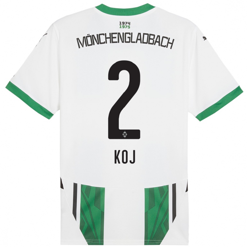 Niño Fútbol Camiseta Julia Koj #2 Blanco Verde 1ª Equipación 2024/25