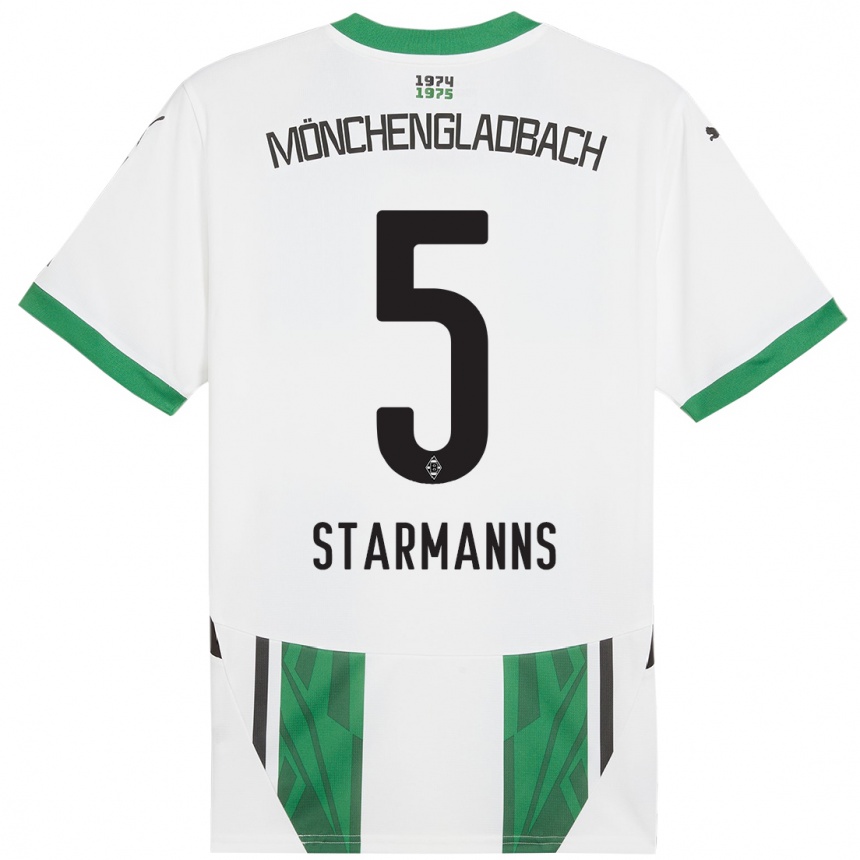 Niño Fútbol Camiseta Sandra Starmanns #5 Blanco Verde 1ª Equipación 2024/25