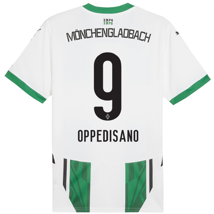 Niño Fútbol Camiseta Valentina Oppedisano #9 Blanco Verde 1ª Equipación 2024/25