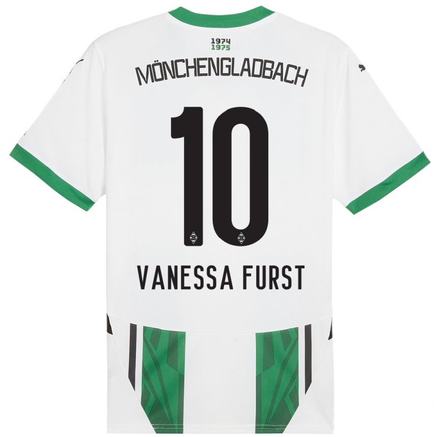 Niño Fútbol Camiseta Vanessa Fürst #10 Blanco Verde 1ª Equipación 2024/25