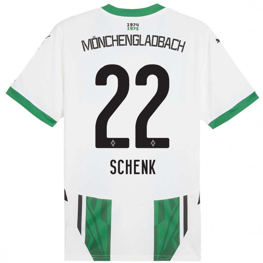 Niño Fútbol Camiseta Isabel Schenk #22 Blanco Verde 1ª Equipación 2024/25