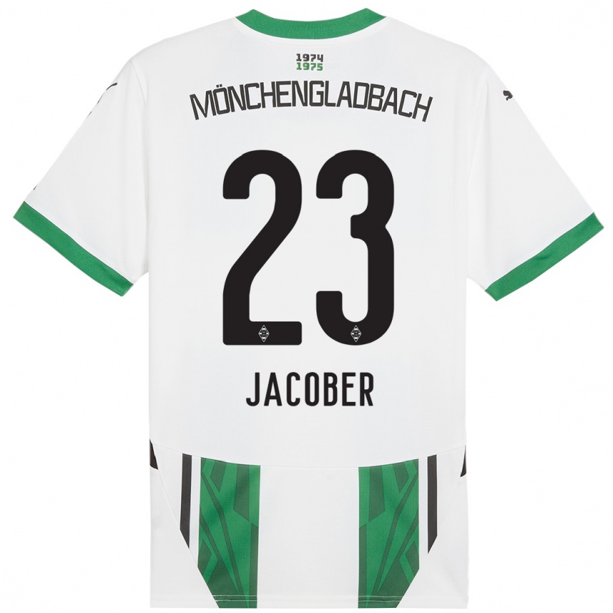 Niño Fútbol Camiseta Magdalena Jacober #23 Blanco Verde 1ª Equipación 2024/25