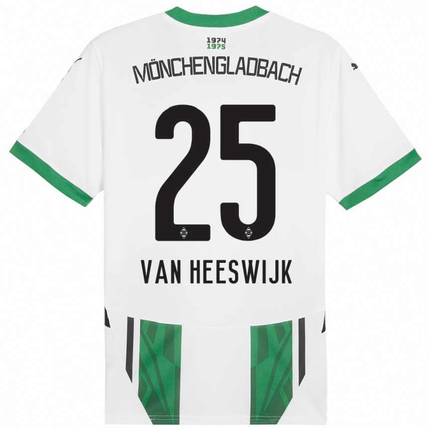 Niño Fútbol Camiseta Amber Van Heeswijk #25 Blanco Verde 1ª Equipación 2024/25