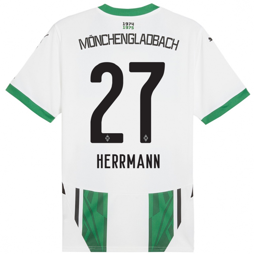 Niño Fútbol Camiseta Michelle Herrmann #27 Blanco Verde 1ª Equipación 2024/25