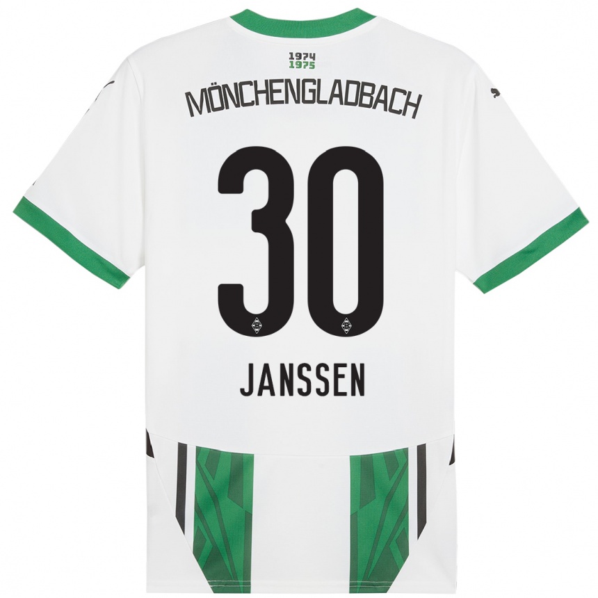 Niño Fútbol Camiseta Annalena Janssen #30 Blanco Verde 1ª Equipación 2024/25