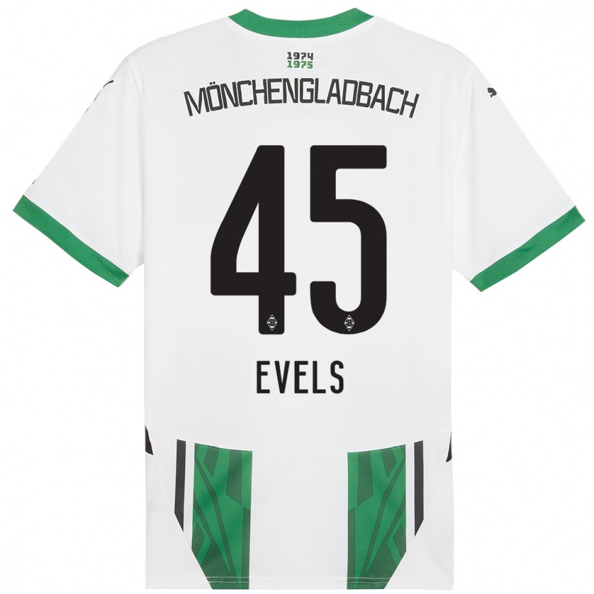 Niño Fútbol Camiseta Emily Evels #45 Blanco Verde 1ª Equipación 2024/25