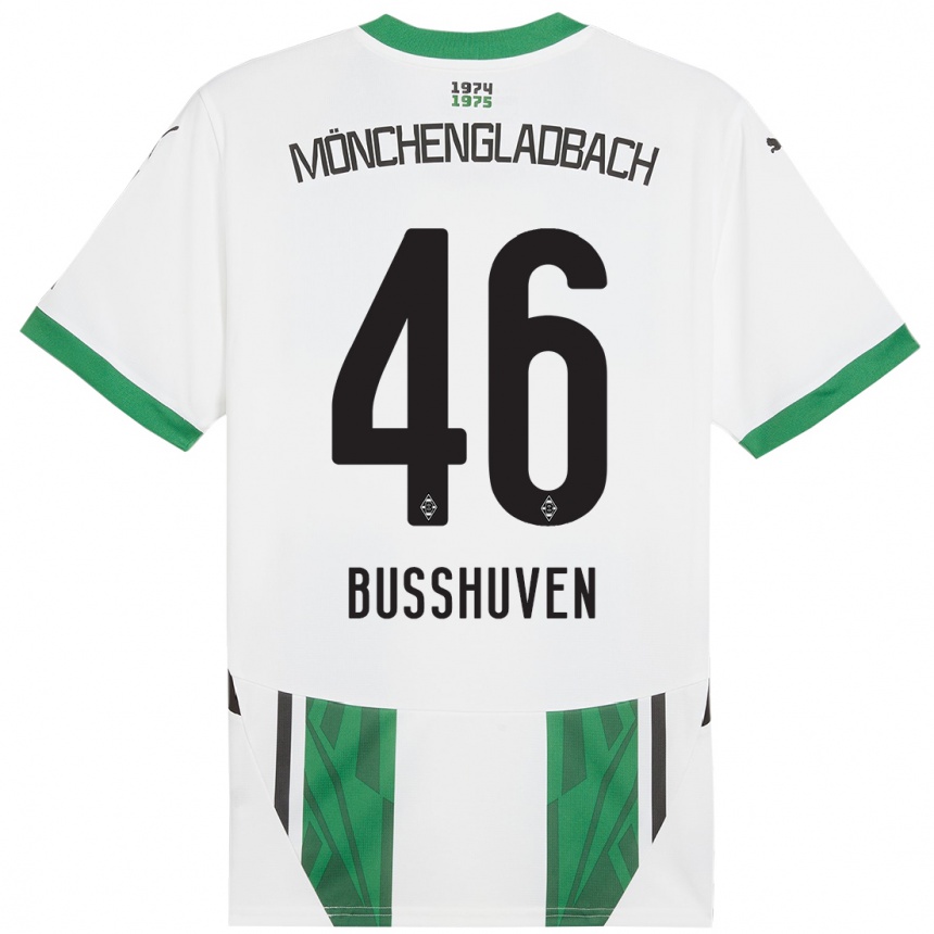 Niño Fútbol Camiseta Alina Busshuven #46 Blanco Verde 1ª Equipación 2024/25