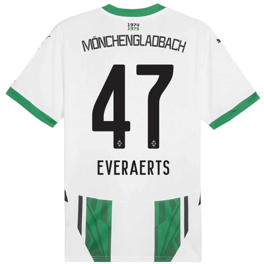 Niño Fútbol Camiseta Kim Everaerts #47 Blanco Verde 1ª Equipación 2024/25