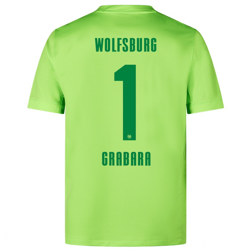 Niño Fútbol Camiseta Kamil Grabara #1 Verde Fluorescente 1ª Equipación 2024/25