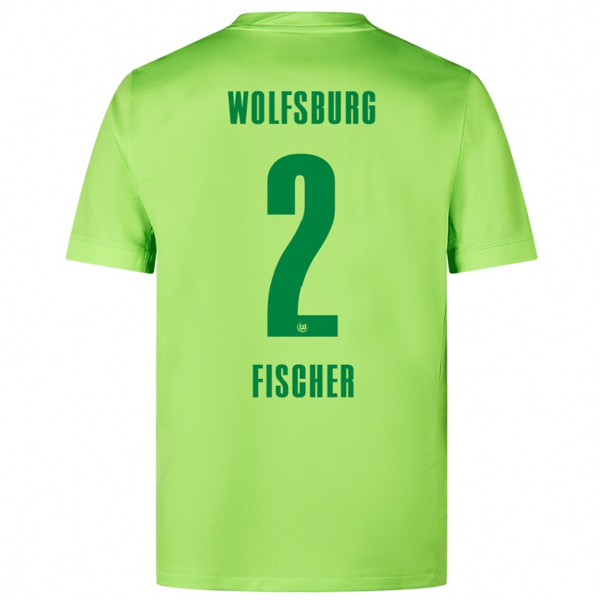 Niño Fútbol Camiseta Kilian Fischer #2 Verde Fluorescente 1ª Equipación 2024/25