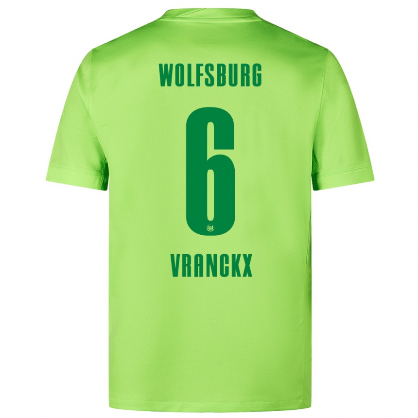 Niño Fútbol Camiseta Aster Vranckx #6 Verde Fluorescente 1ª Equipación 2024/25