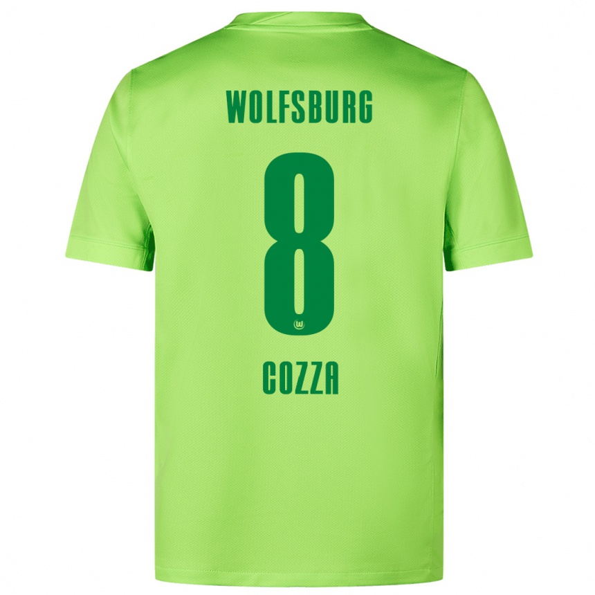 Niño Fútbol Camiseta Nicolas Cozza #8 Verde Fluorescente 1ª Equipación 2024/25