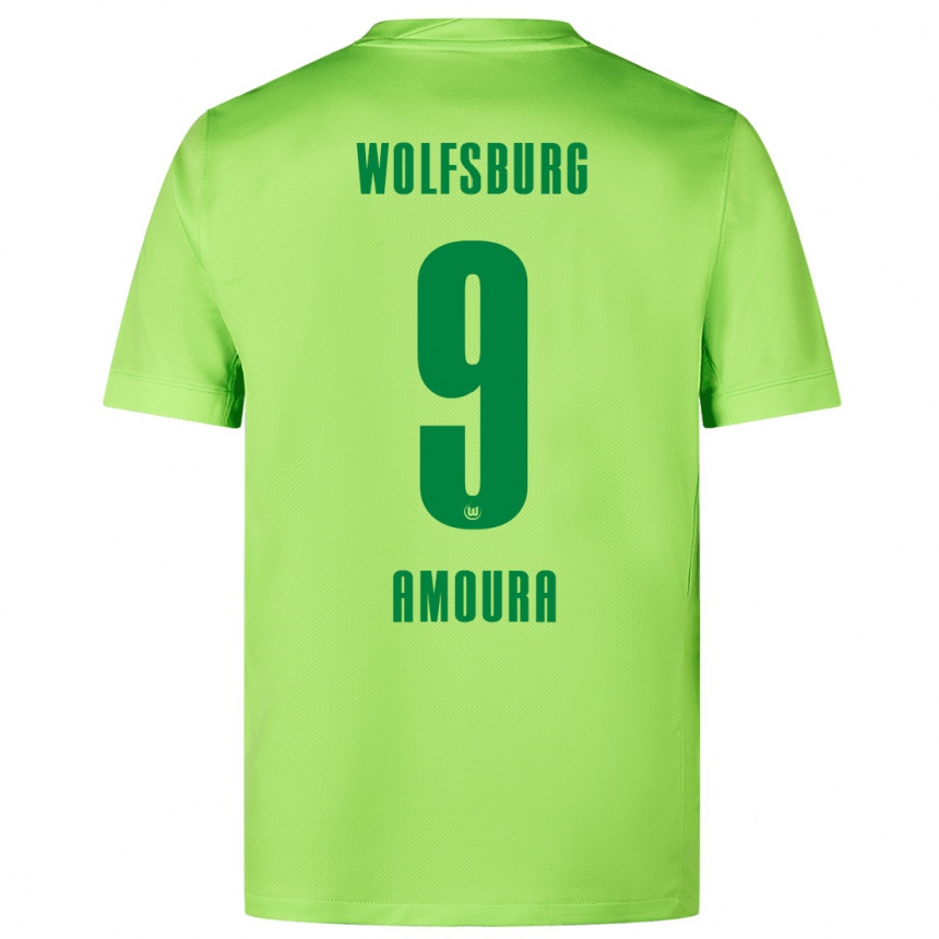 Niño Fútbol Camiseta Mohamed Amoura #9 Verde Fluorescente 1ª Equipación 2024/25