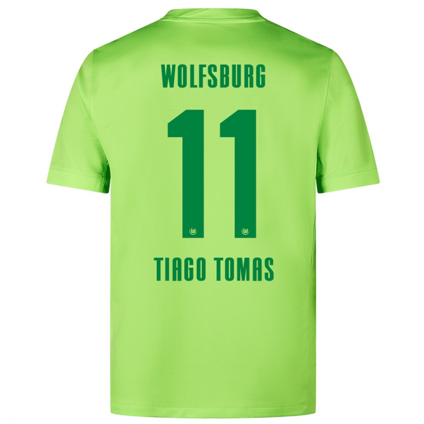 Niño Fútbol Camiseta Tiago Tomás #11 Verde Fluorescente 1ª Equipación 2024/25