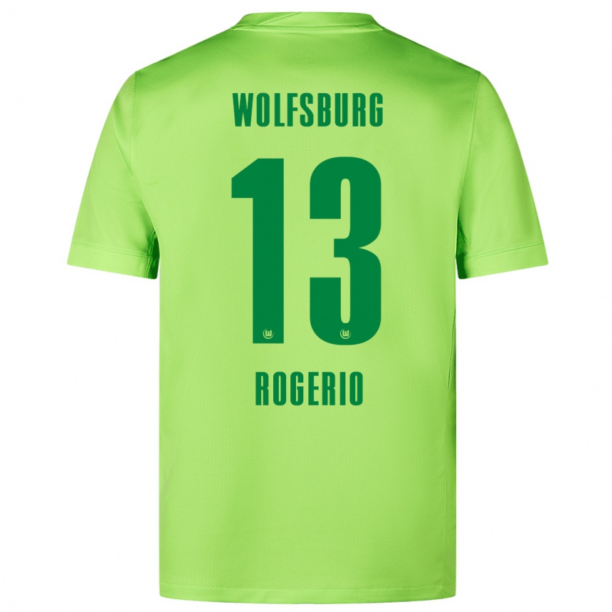 Niño Fútbol Camiseta Rogério #13 Verde Fluorescente 1ª Equipación 2024/25