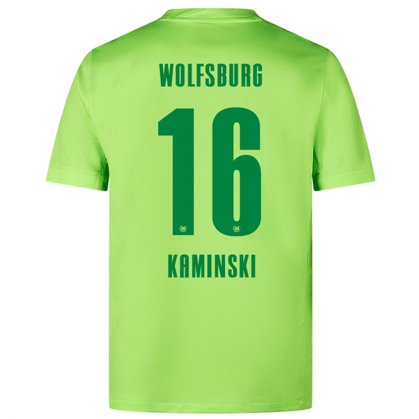 Niño Fútbol Camiseta Jakub Kaminski #16 Verde Fluorescente 1ª Equipación 2024/25