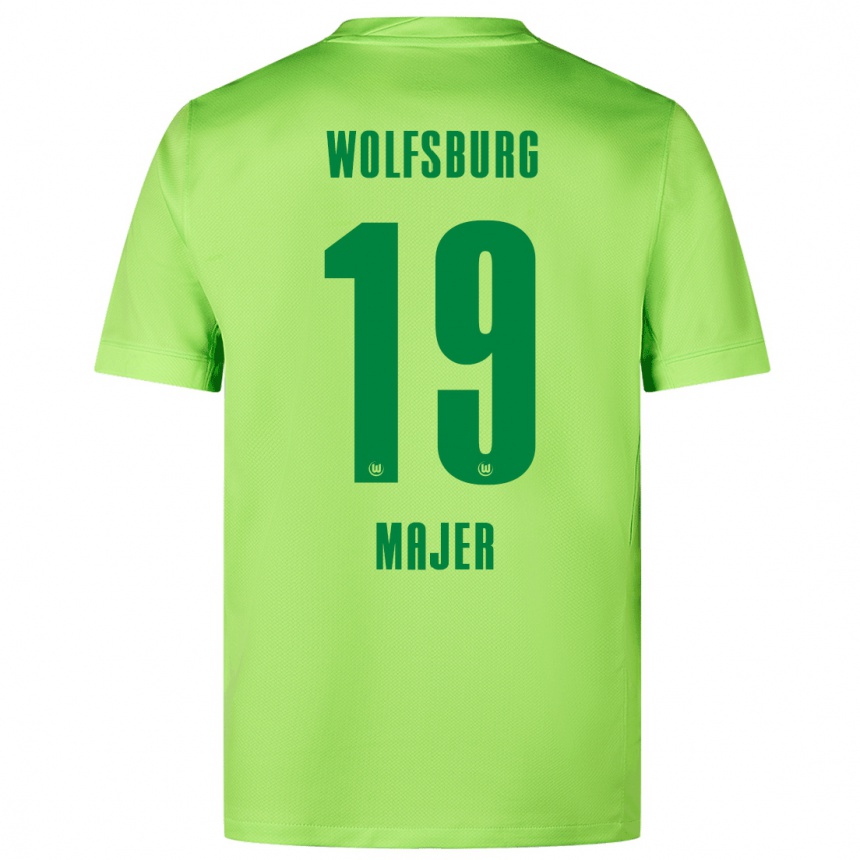 Niño Fútbol Camiseta Lovro Majer #19 Verde Fluorescente 1ª Equipación 2024/25