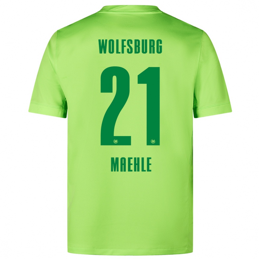 Niño Fútbol Camiseta Joakim Maehle #21 Verde Fluorescente 1ª Equipación 2024/25