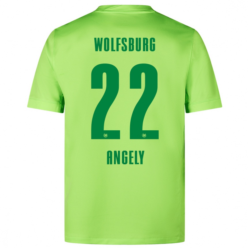 Niño Fútbol Camiseta Mathys Angély #22 Verde Fluorescente 1ª Equipación 2024/25