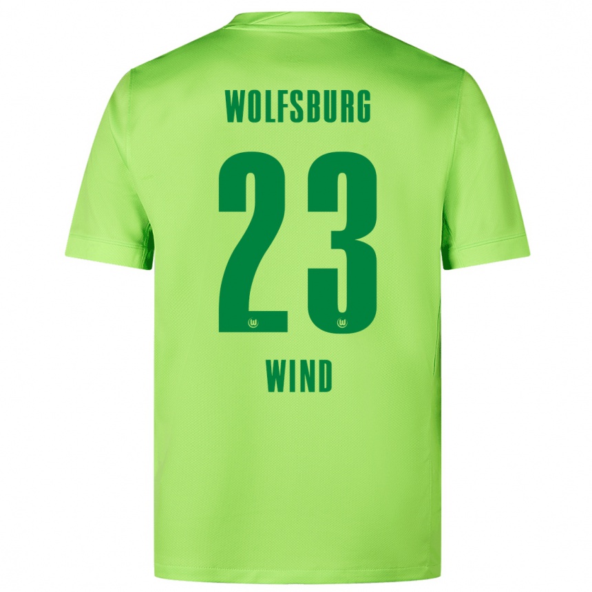 Niño Fútbol Camiseta Jonas Wind #23 Verde Fluorescente 1ª Equipación 2024/25