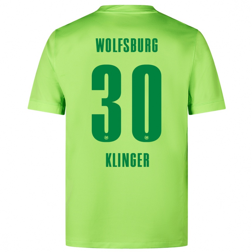 Niño Fútbol Camiseta Niklas Klinger #30 Verde Fluorescente 1ª Equipación 2024/25