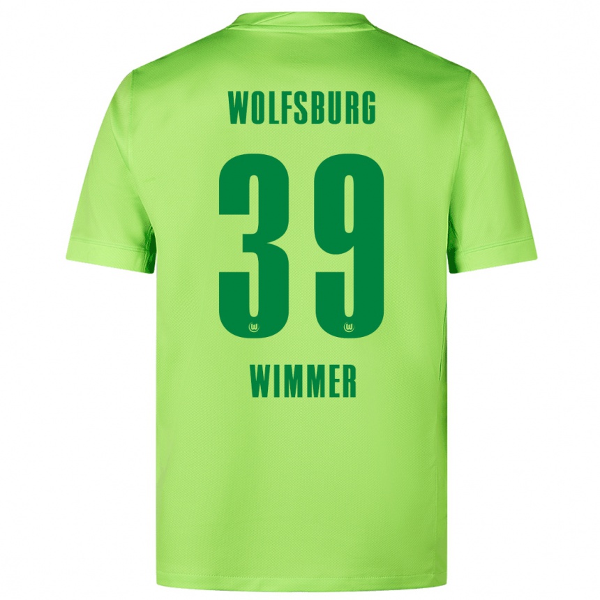 Niño Fútbol Camiseta Patrick Wimmer #39 Verde Fluorescente 1ª Equipación 2024/25