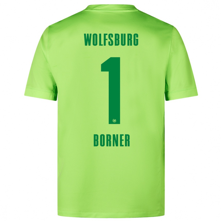 Niño Fútbol Camiseta Benedikt Börner #1 Verde Fluorescente 1ª Equipación 2024/25