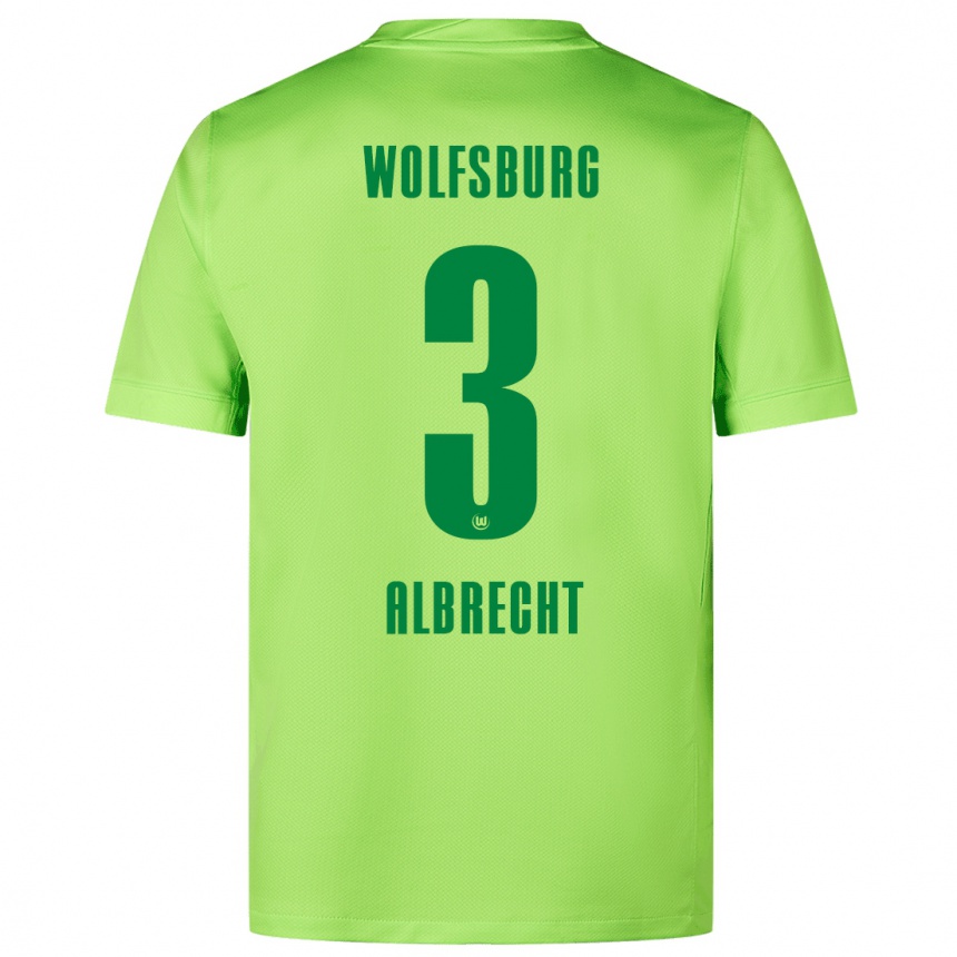 Niño Fútbol Camiseta Ben Albrecht #3 Verde Fluorescente 1ª Equipación 2024/25