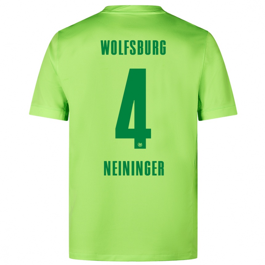 Niño Fútbol Camiseta Till Neininger #4 Verde Fluorescente 1ª Equipación 2024/25