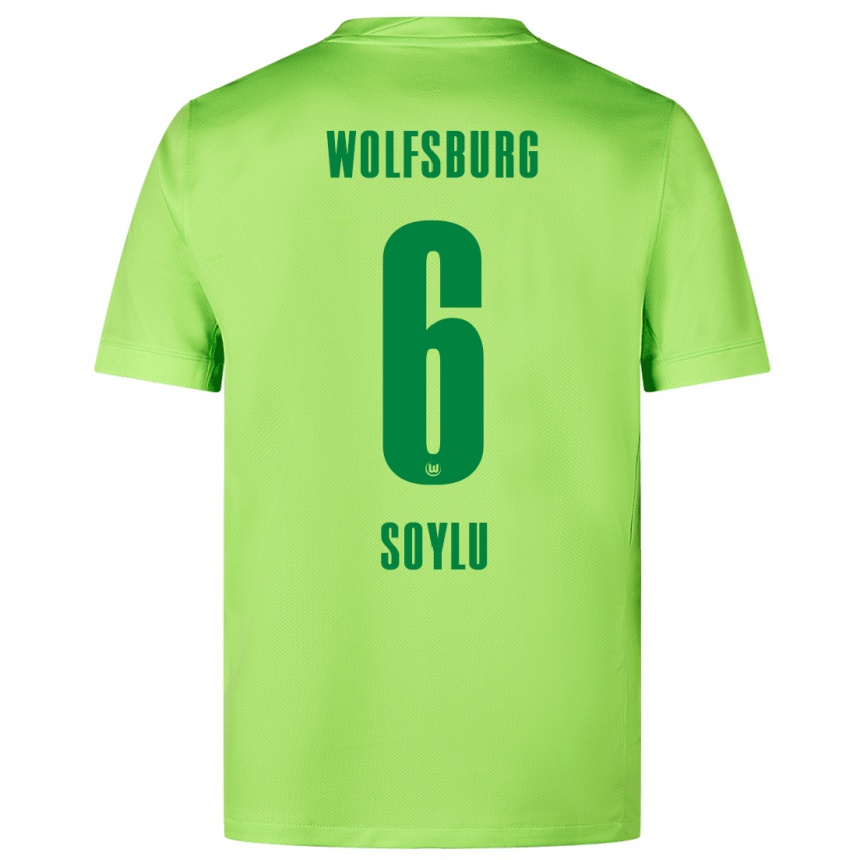 Niño Fútbol Camiseta Darwin Soylu #6 Verde Fluorescente 1ª Equipación 2024/25