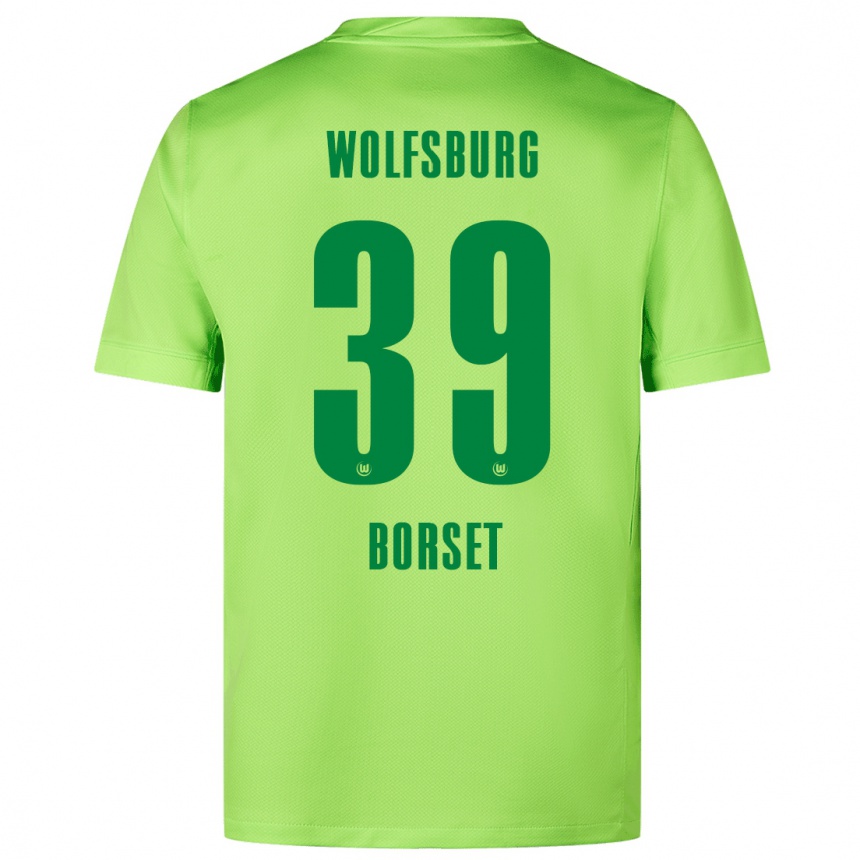 Niño Fútbol Camiseta Anders Rønne Børset #39 Verde Fluorescente 1ª Equipación 2024/25