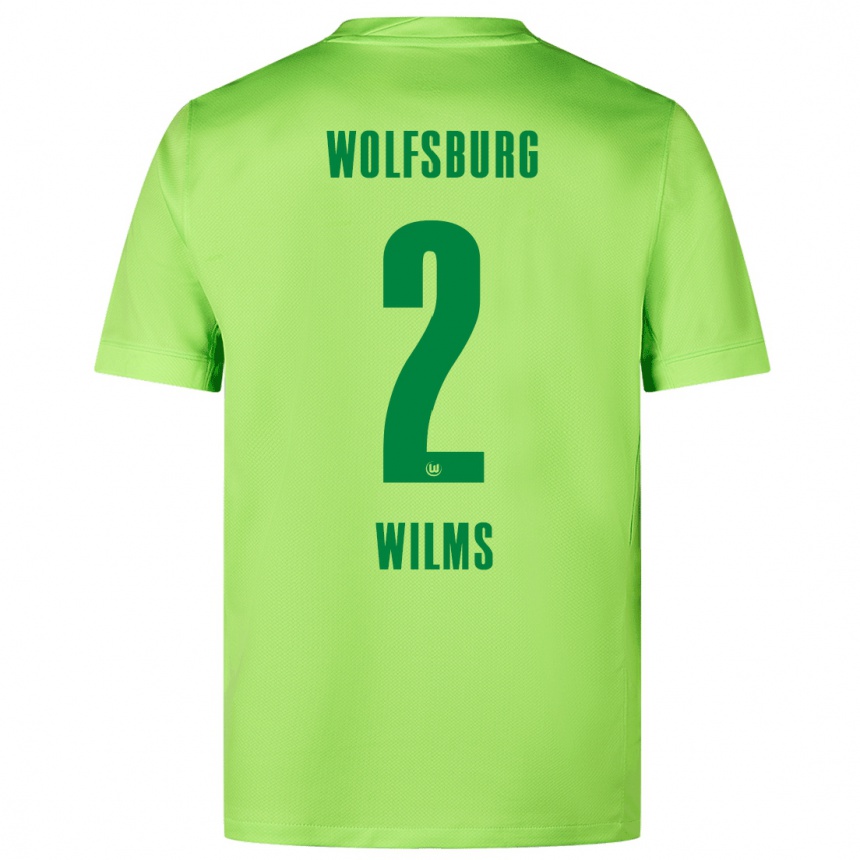 Niño Fútbol Camiseta Lynn Wilms #2 Verde Fluorescente 1ª Equipación 2024/25