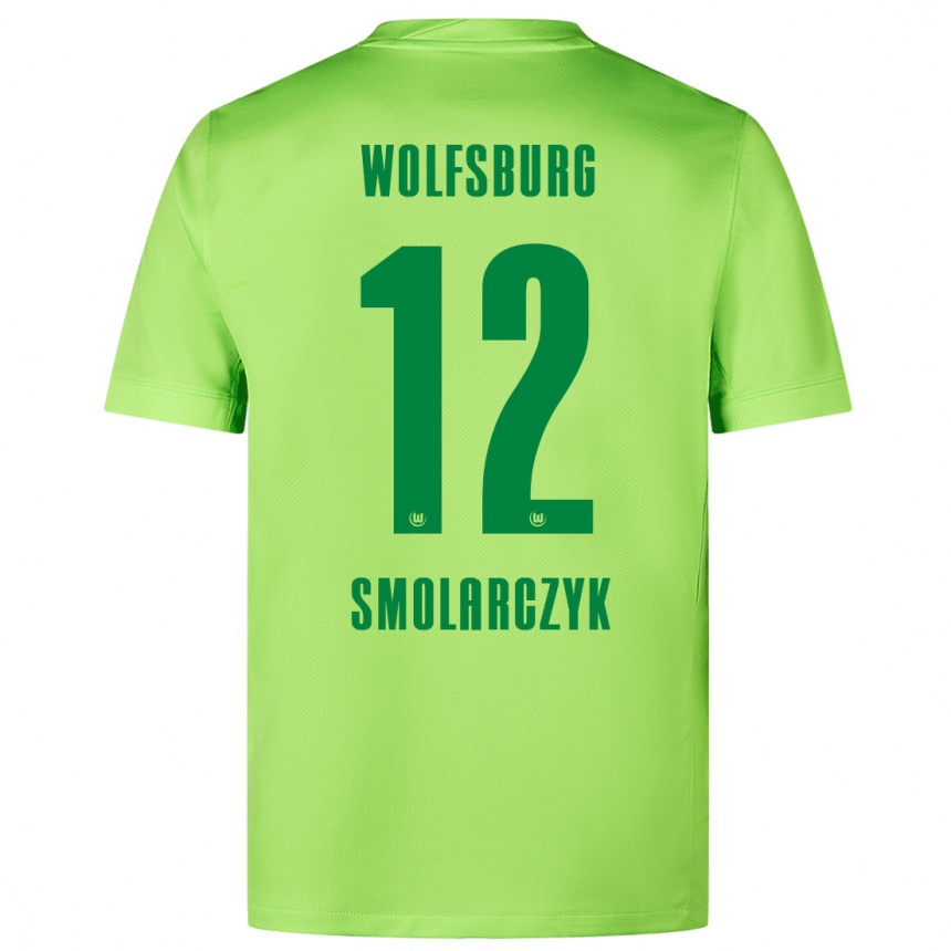 Niño Fútbol Camiseta Nelly Smolarczyk #12 Verde Fluorescente 1ª Equipación 2024/25