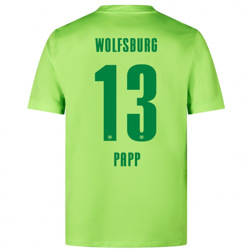 Niño Fútbol Camiseta Luca Papp #13 Verde Fluorescente 1ª Equipación 2024/25