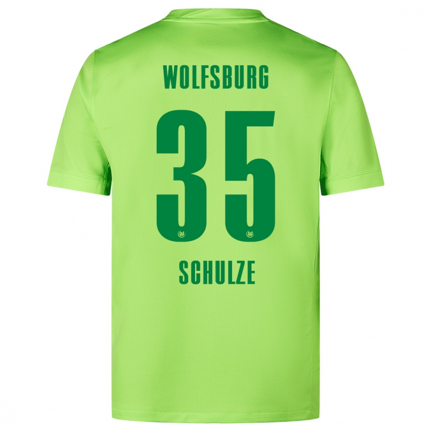 Niño Fútbol Camiseta Philipp Schulze #35 Verde Fluorescente 1ª Equipación 2024/25